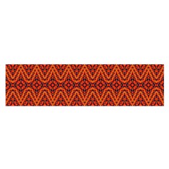 Boho Rust Orange Brown Pattern Satin Scarf (Oblong)