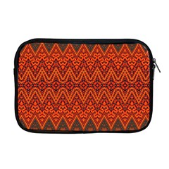 Boho Rust Orange Brown Pattern Apple Macbook Pro 17  Zipper Case by SpinnyChairDesigns