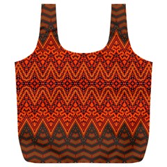 Boho Rust Orange Brown Pattern Full Print Recycle Bag (XXL)