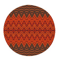 Boho Rust Orange Brown Pattern Pop socket (White)