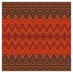 Boho Rust Orange Brown Pattern Long Sheer Chiffon Scarf 