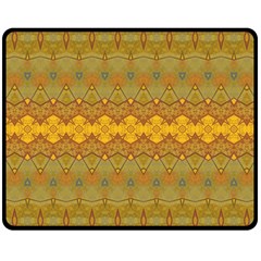 Boho Old Gold Pattern Double Sided Fleece Blanket (medium)  by SpinnyChairDesigns