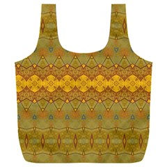 Boho Old Gold Pattern Full Print Recycle Bag (xxxl) by SpinnyChairDesigns