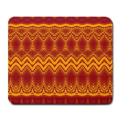 Boho Red Gold Pattern Large Mousepads by SpinnyChairDesigns