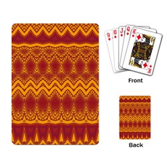 Boho Red Gold Pattern Playing Cards Single Design (rectangle) by SpinnyChairDesigns