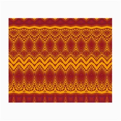 Boho Red Gold Pattern Small Glasses Cloth (2 Sides) by SpinnyChairDesigns