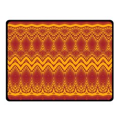 Boho Red Gold Pattern Double Sided Fleece Blanket (small)  by SpinnyChairDesigns