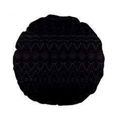 Boho Black Diamonds Standard 15  Premium Flano Round Cushions by SpinnyChairDesigns