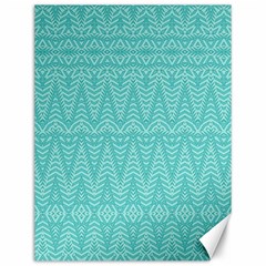 Boho Teal Pattern Canvas 12  X 16  by SpinnyChairDesigns