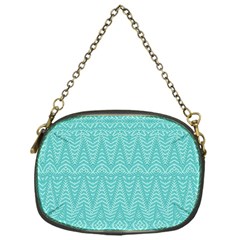 Boho Teal Pattern Chain Purse (one Side) by SpinnyChairDesigns