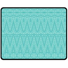 Boho Teal Pattern Fleece Blanket (medium)  by SpinnyChairDesigns