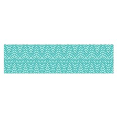 Boho Teal Pattern Satin Scarf (oblong) by SpinnyChairDesigns