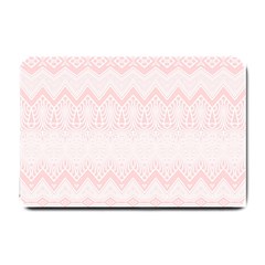 Boho Pastel Pink Pattern Small Doormat  by SpinnyChairDesigns