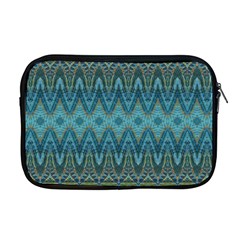 Boho Teal Blue Pattern Apple Macbook Pro 17  Zipper Case by SpinnyChairDesigns