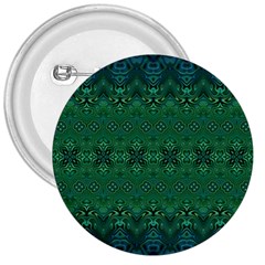 Boho Emerald Green And Blue  3  Buttons by SpinnyChairDesigns