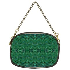 Boho Emerald Green And Blue  Chain Purse (one Side) by SpinnyChairDesigns