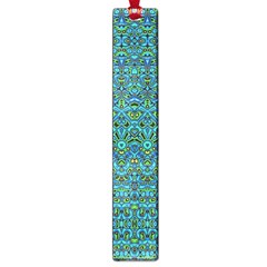 Boho Teal Green Blue Pattern Large Book Marks by SpinnyChairDesigns