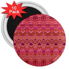 Boho Pink Pattern 3  Magnets (10 Pack)  by SpinnyChairDesigns