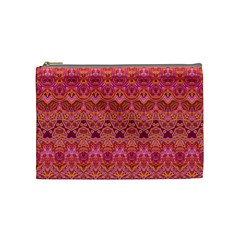 Boho Pink Pattern Cosmetic Bag (medium) by SpinnyChairDesigns