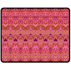 Boho Pink Pattern Double Sided Fleece Blanket (medium)  by SpinnyChairDesigns
