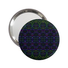 Boho Purple Green Pattern 2 25  Handbag Mirrors by SpinnyChairDesigns