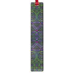 Boho Purple Green Pattern Large Book Marks by SpinnyChairDesigns