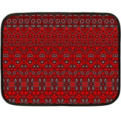 Boho Red Black Grey Fleece Blanket (mini) by SpinnyChairDesigns