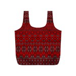 Boho Red Black Grey Full Print Recycle Bag (S) Back