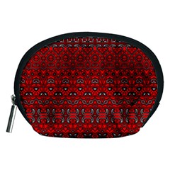 Boho Red Black Grey Accessory Pouch (medium)