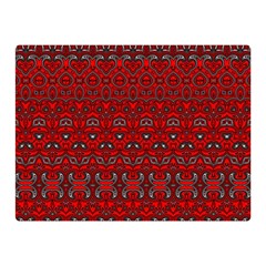 Boho Red Black Grey Double Sided Flano Blanket (mini)  by SpinnyChairDesigns