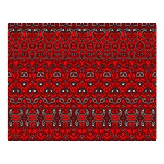 Boho Red Black Grey Double Sided Flano Blanket (large)  by SpinnyChairDesigns