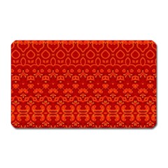 Boho Red Orange Magnet (rectangular) by SpinnyChairDesigns