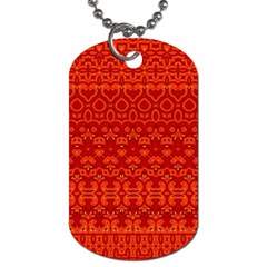 Boho Red Orange Dog Tag (two Sides) by SpinnyChairDesigns