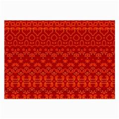 Boho Red Orange Large Glasses Cloth (2 Sides) by SpinnyChairDesigns