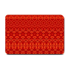 Boho Red Orange Small Doormat  by SpinnyChairDesigns