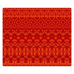 Boho Red Orange Double Sided Flano Blanket (small)  by SpinnyChairDesigns