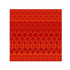 Boho Red Orange Small Satin Scarf (square) by SpinnyChairDesigns