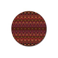 Boho Floral Pattern Magnet 3  (round) by SpinnyChairDesigns