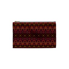 Boho Floral Pattern Cosmetic Bag (small) by SpinnyChairDesigns