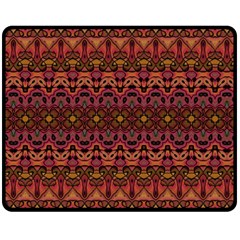 Boho Floral Pattern Double Sided Fleece Blanket (Medium) 