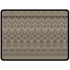 Boho Khaki  Fleece Blanket (large)  by SpinnyChairDesigns