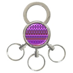 Boho Magenta Pattern 3-ring Key Chain by SpinnyChairDesigns