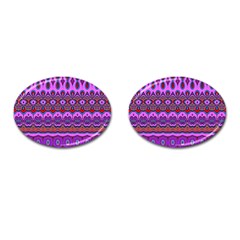 Boho Magenta Pattern Cufflinks (oval) by SpinnyChairDesigns