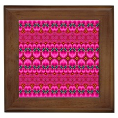 Boho Bright Pink Floral Framed Tile by SpinnyChairDesigns