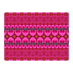 Boho Bright Pink Floral Double Sided Flano Blanket (mini)  by SpinnyChairDesigns