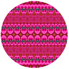 Boho Bright Pink Floral Wooden Bottle Opener (round) by SpinnyChairDesigns