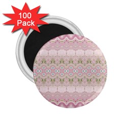 Boho Pastel Spring Floral Pink 2 25  Magnets (100 Pack)  by SpinnyChairDesigns