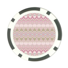 Boho Pastel Spring Floral Pink Poker Chip Card Guard by SpinnyChairDesigns