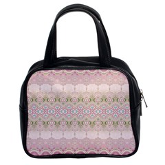 Boho Pastel Spring Floral Pink Classic Handbag (two Sides) by SpinnyChairDesigns