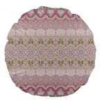 Boho Pastel Spring Floral Pink Large 18  Premium Round Cushions Back